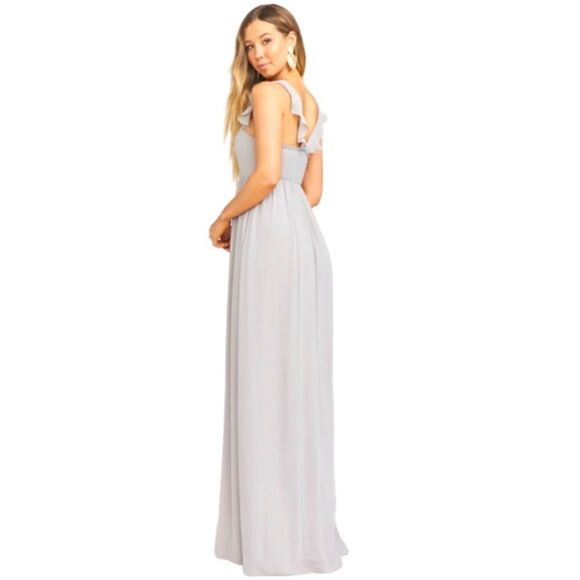 Show Me Your Mumu June Maxi Dress in Dove Grey Chiffon. Size Large. NWT! - Picture 3 of 13
